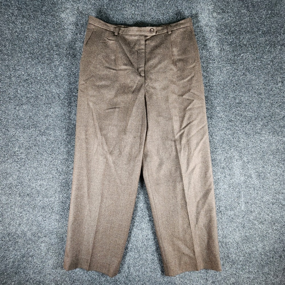 Pendleton Women's 100% Virgin Wool Brown Dress Pants Size 14 Lined Slacks USA
